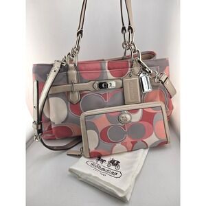 Coach Chelsea Jayden Top Handle Crossbody Satchel with Wallet - Ivory Grey Pink